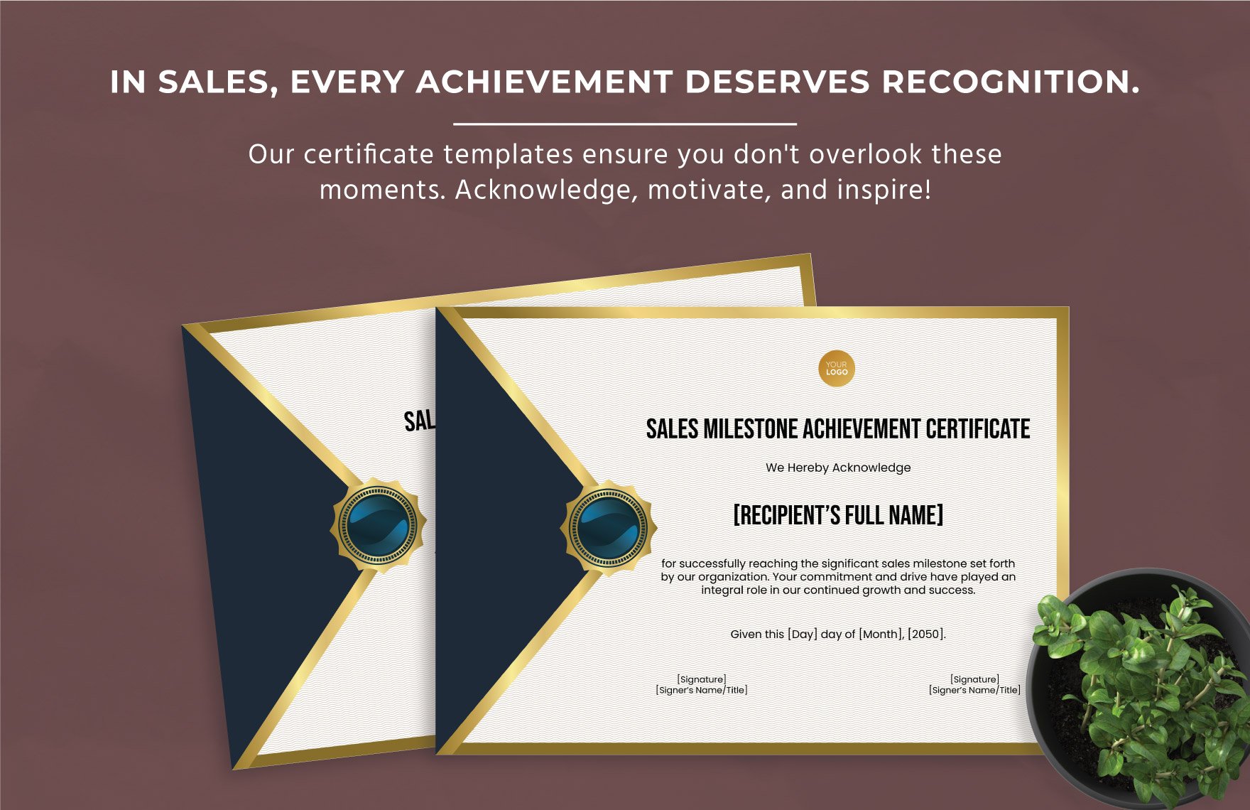 Sales Milestone Achievement Certificate Template