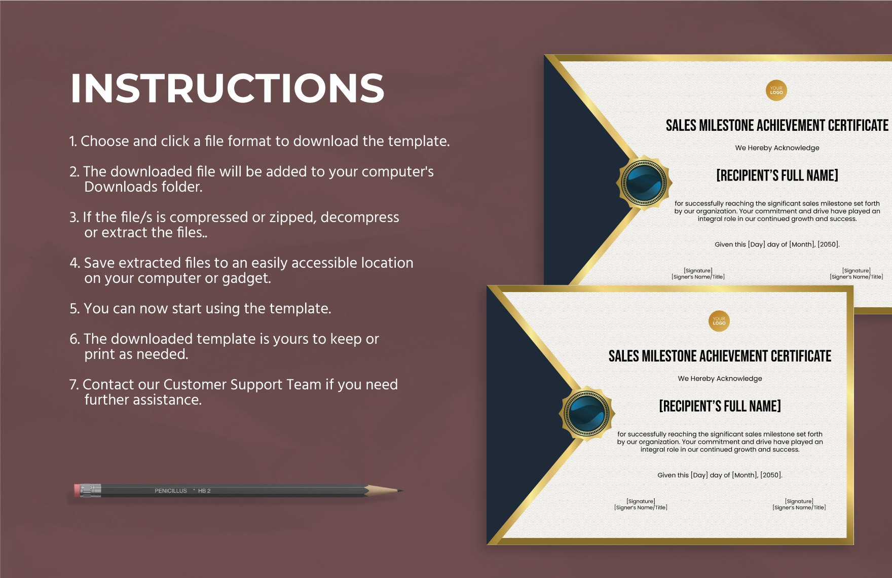 Sales Milestone Achievement Certificate Template