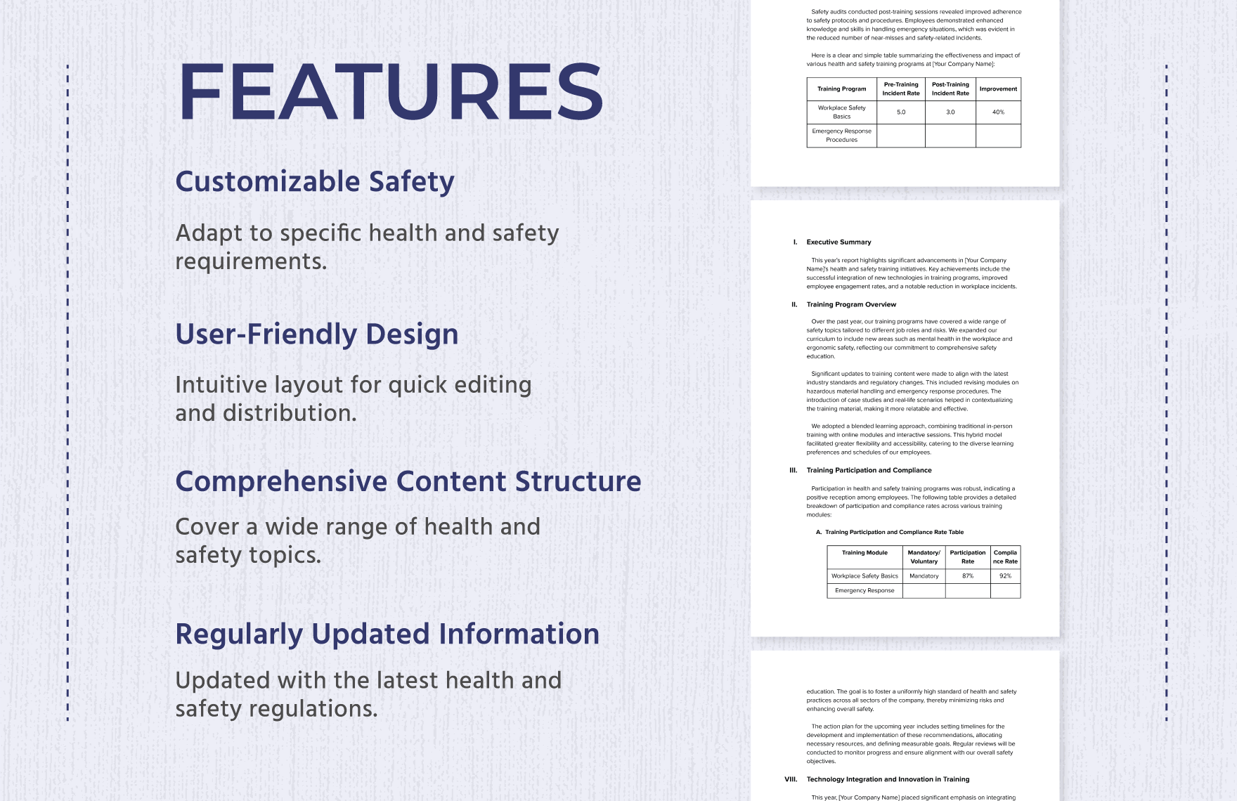 Annual Health Safety Training Report Template
