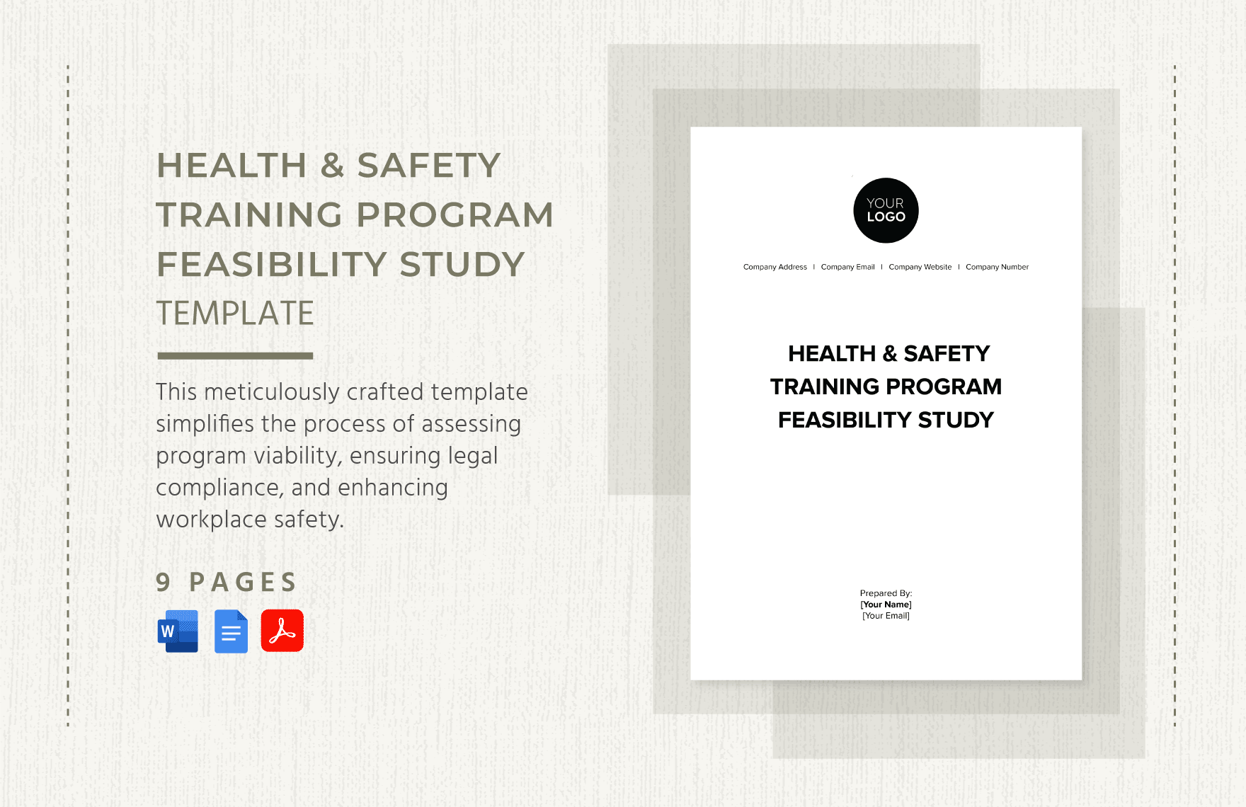 Health & Safety Training Program Feasibility Study Template in Word, Google Docs, PDF