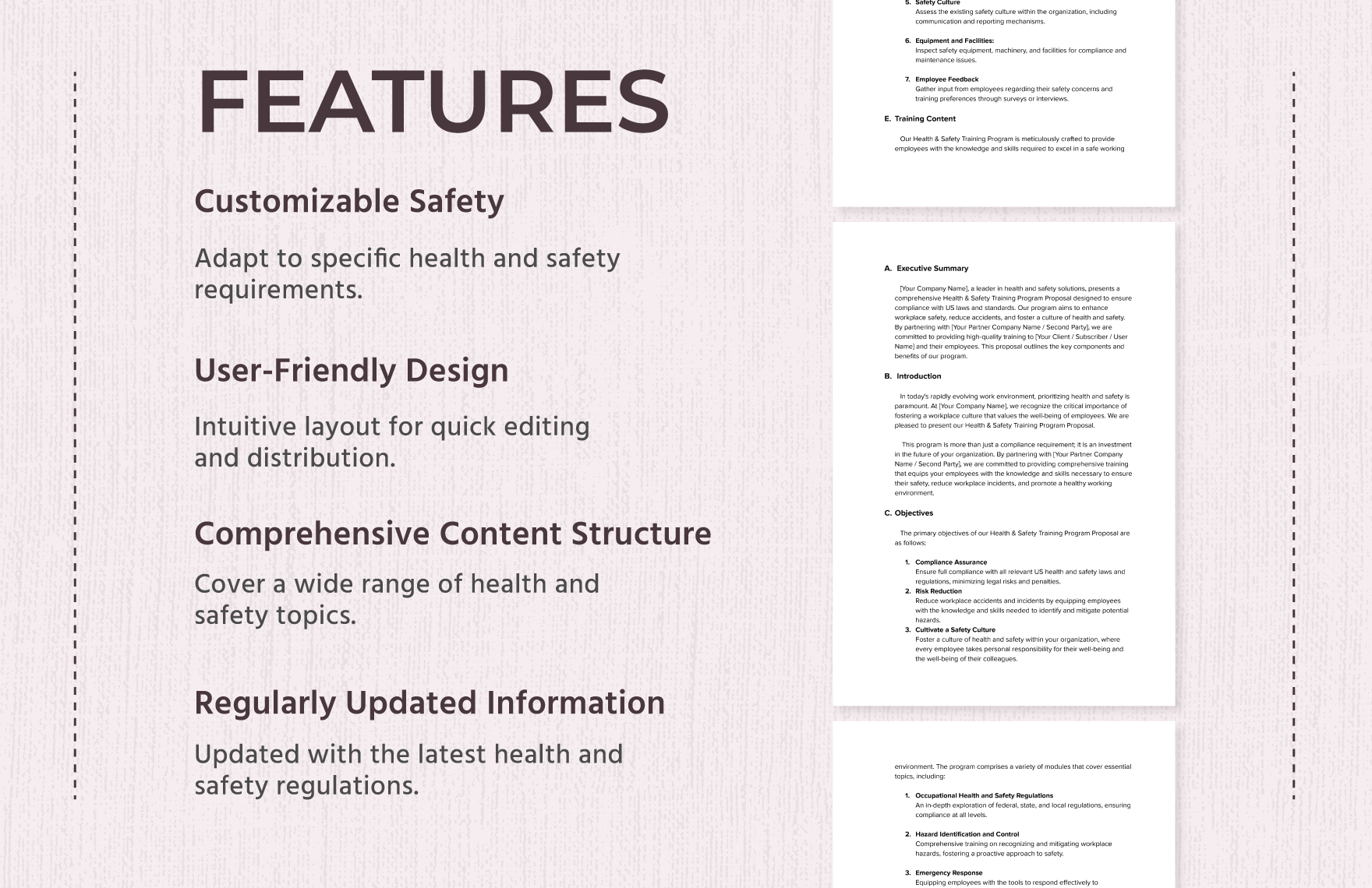 Health & Safety Training Program Proposal Template