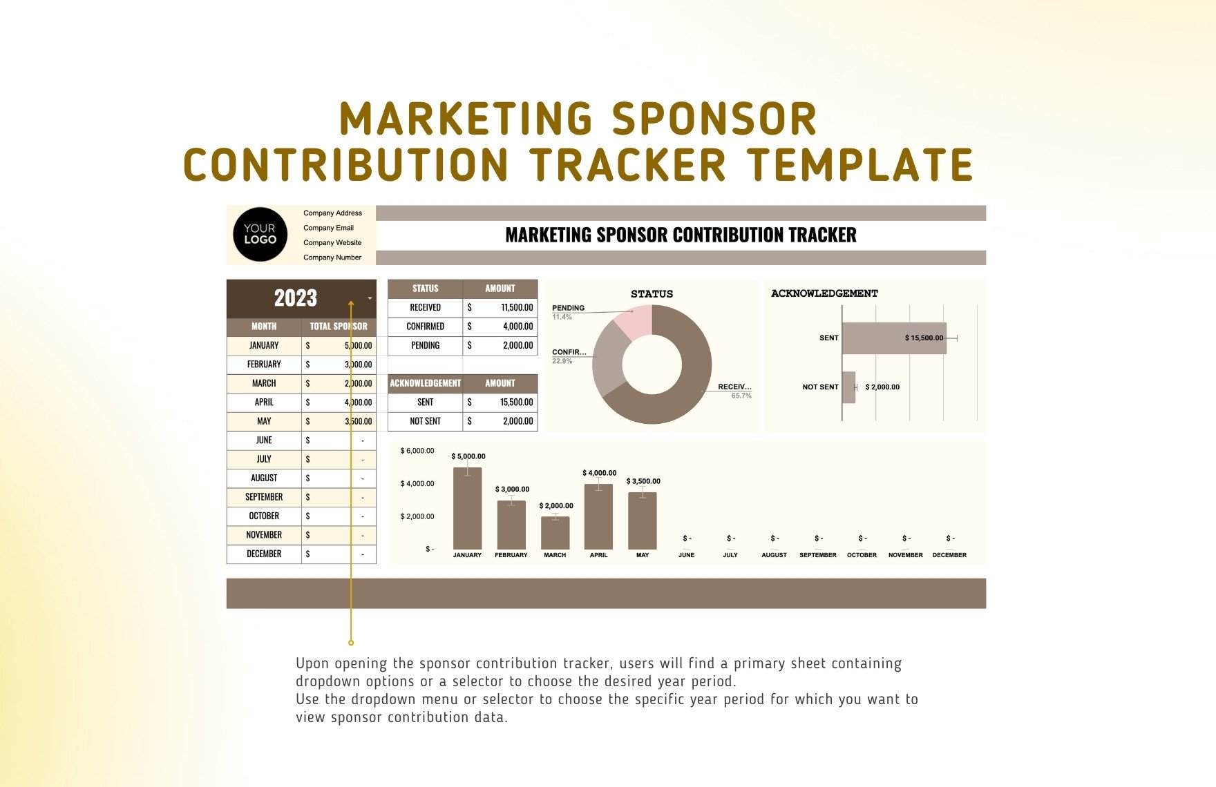Marketing Sponsor Contribution Tracker Template