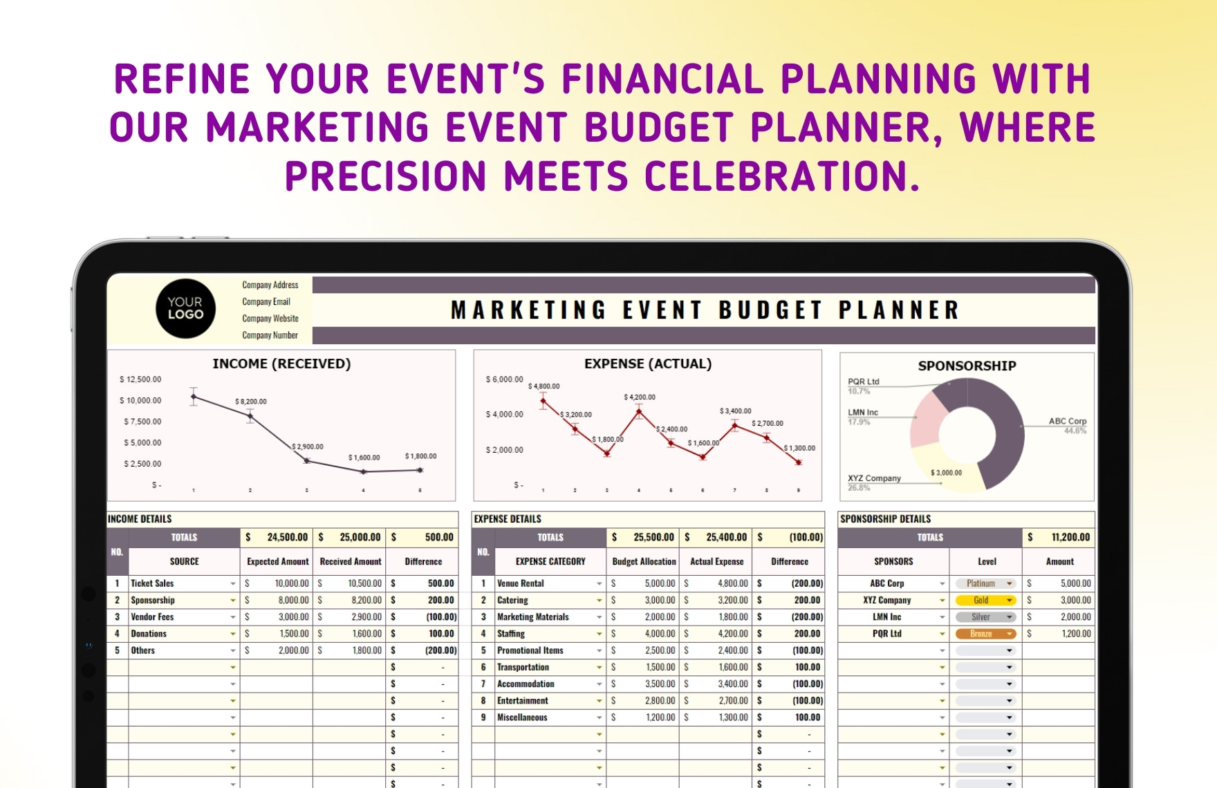 Marketing Event Budget Planner Template
