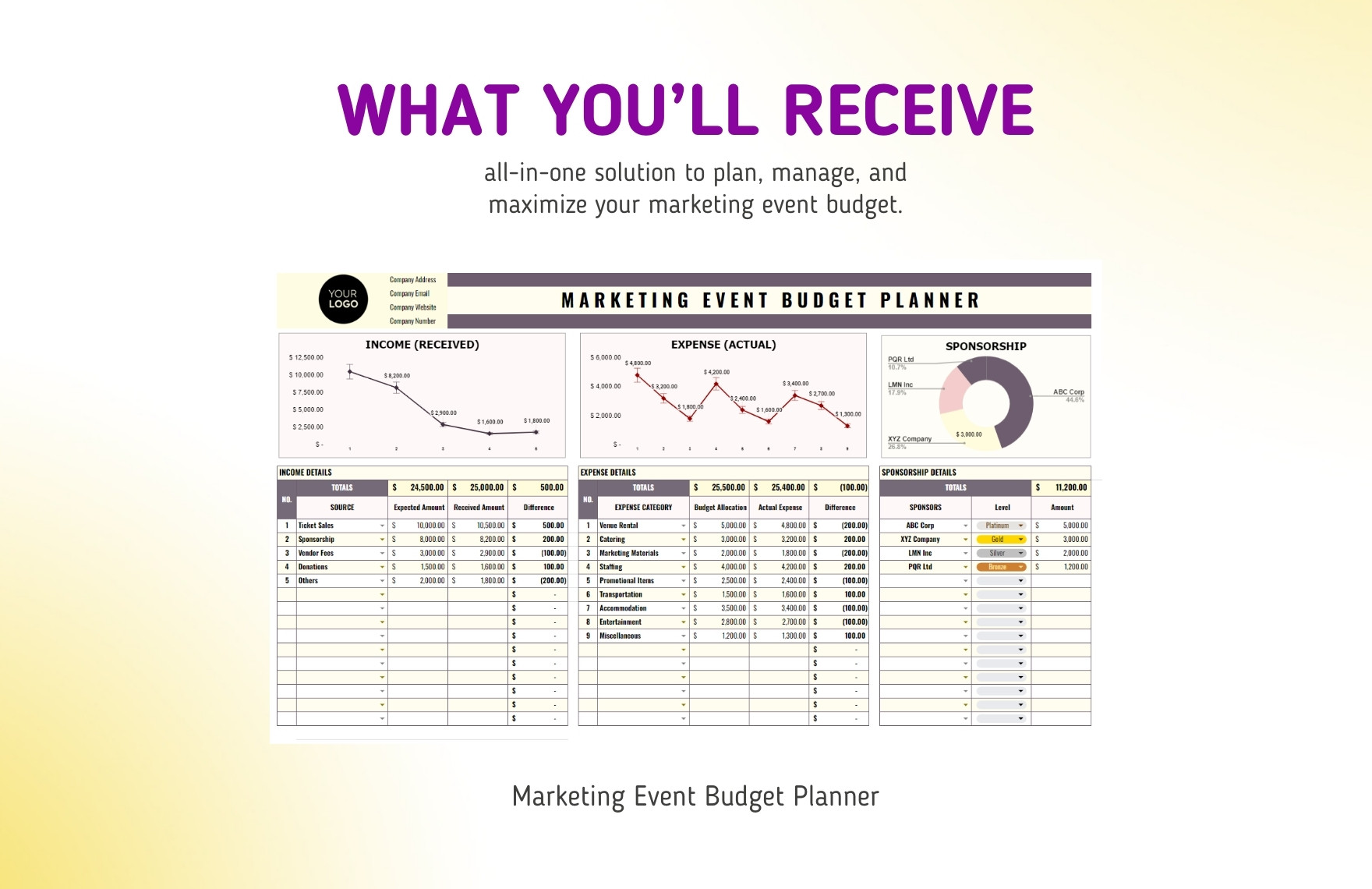Marketing Event Budget Planner Template