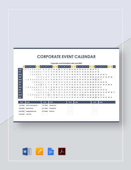 Corporate Event Calendar