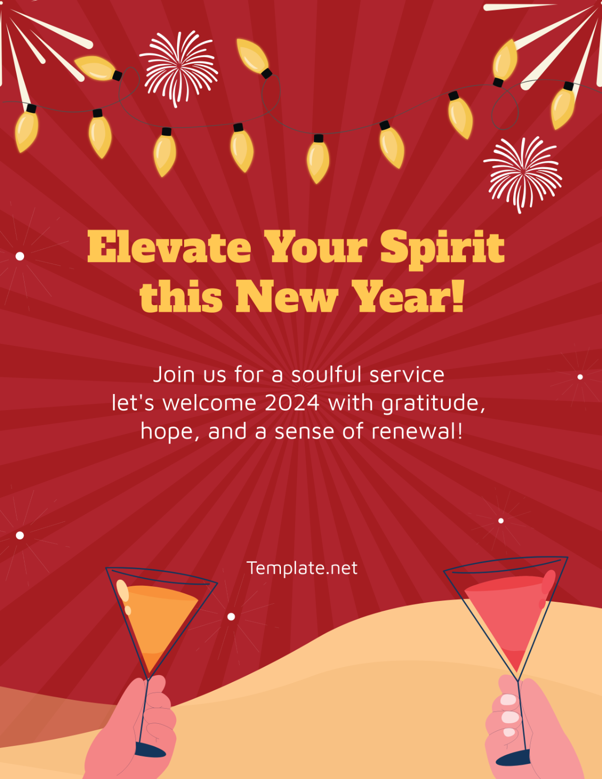 New Years Service Flyer Template