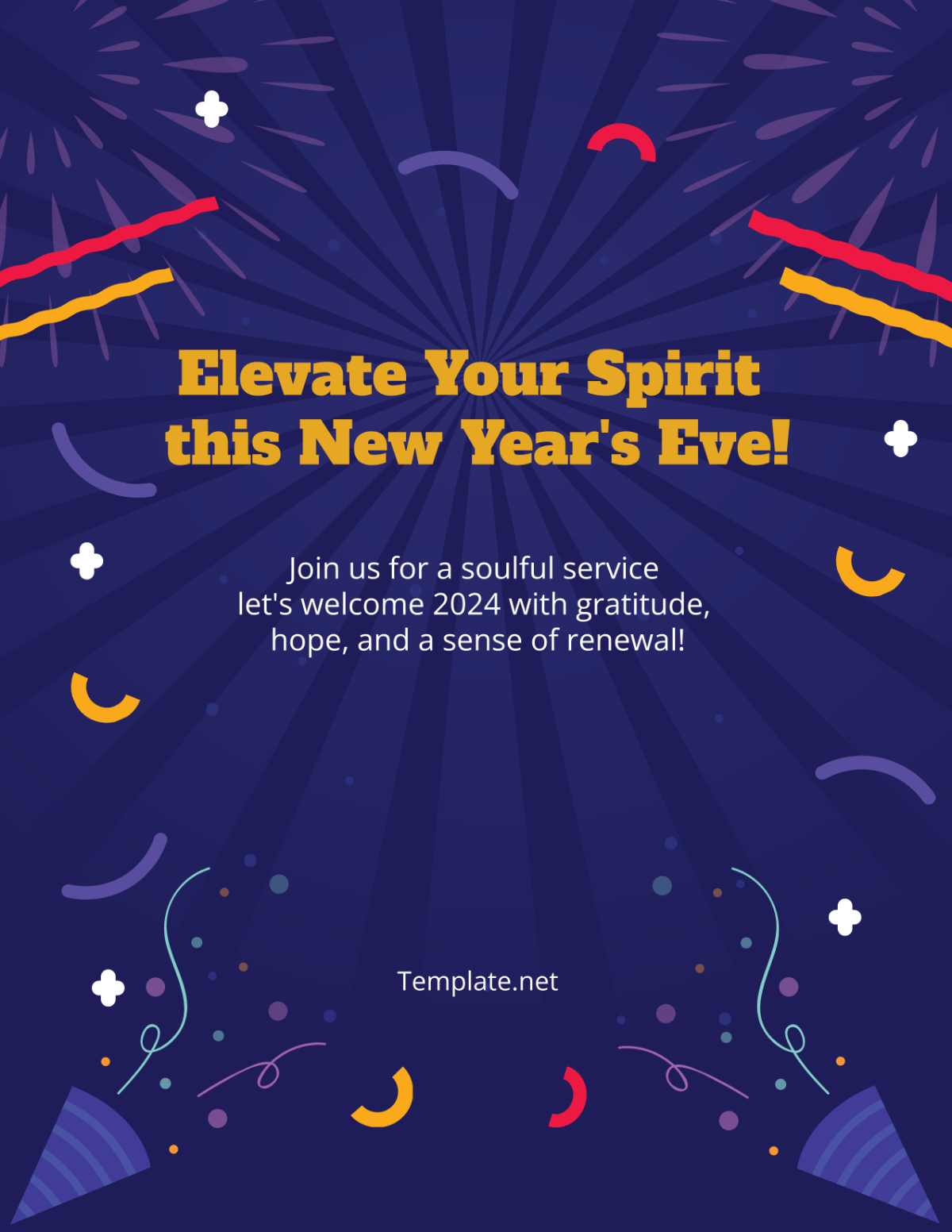 New Year's Eve Service Flyer Template