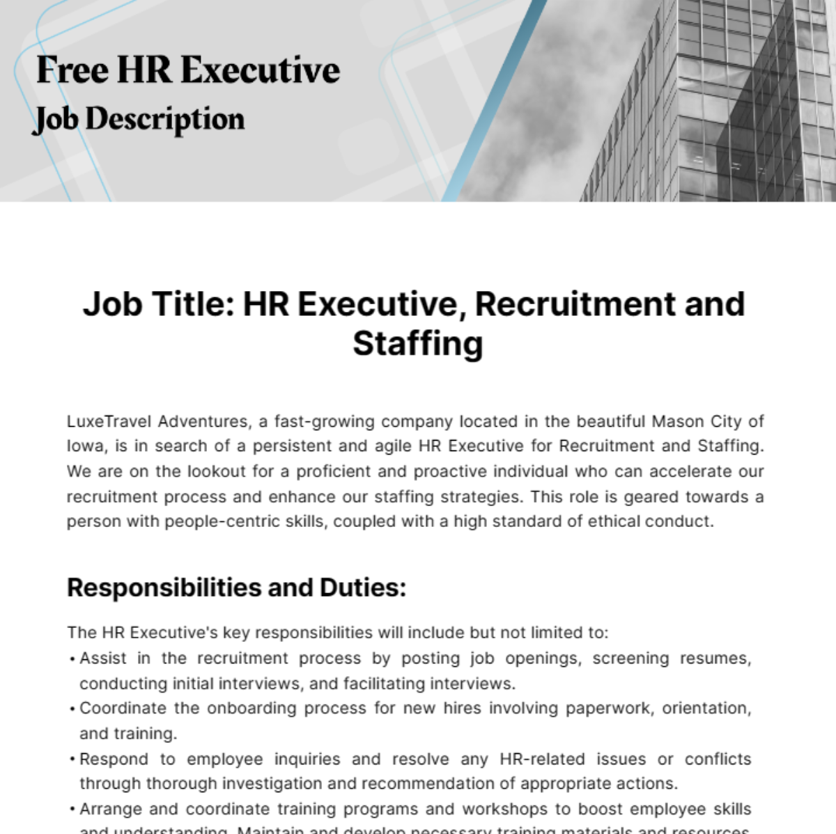 Hr Senior Executive Job Description Malaysia