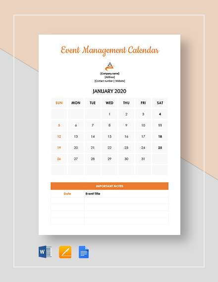 Event Calendar Template - 24+ Free Word, PDF Format Download