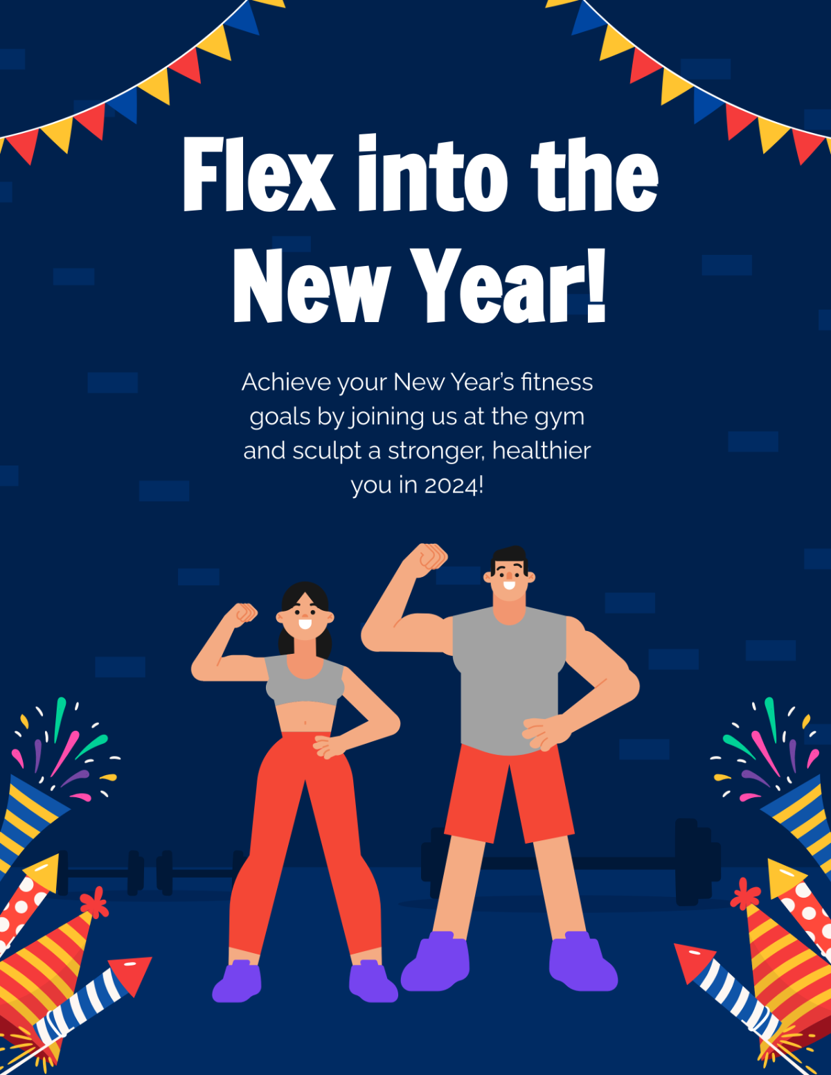 New Year Gym Flyer Template