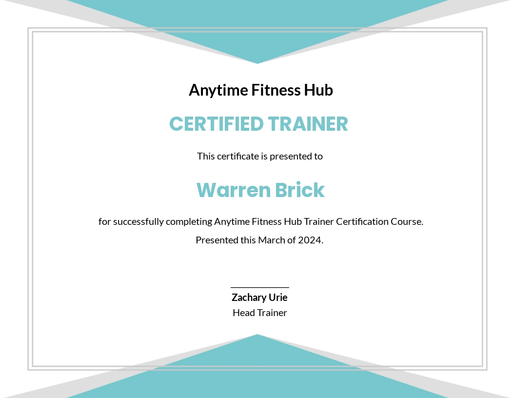 Fitness Certificate Templates in Microsoft Word (DOC) | Template.net