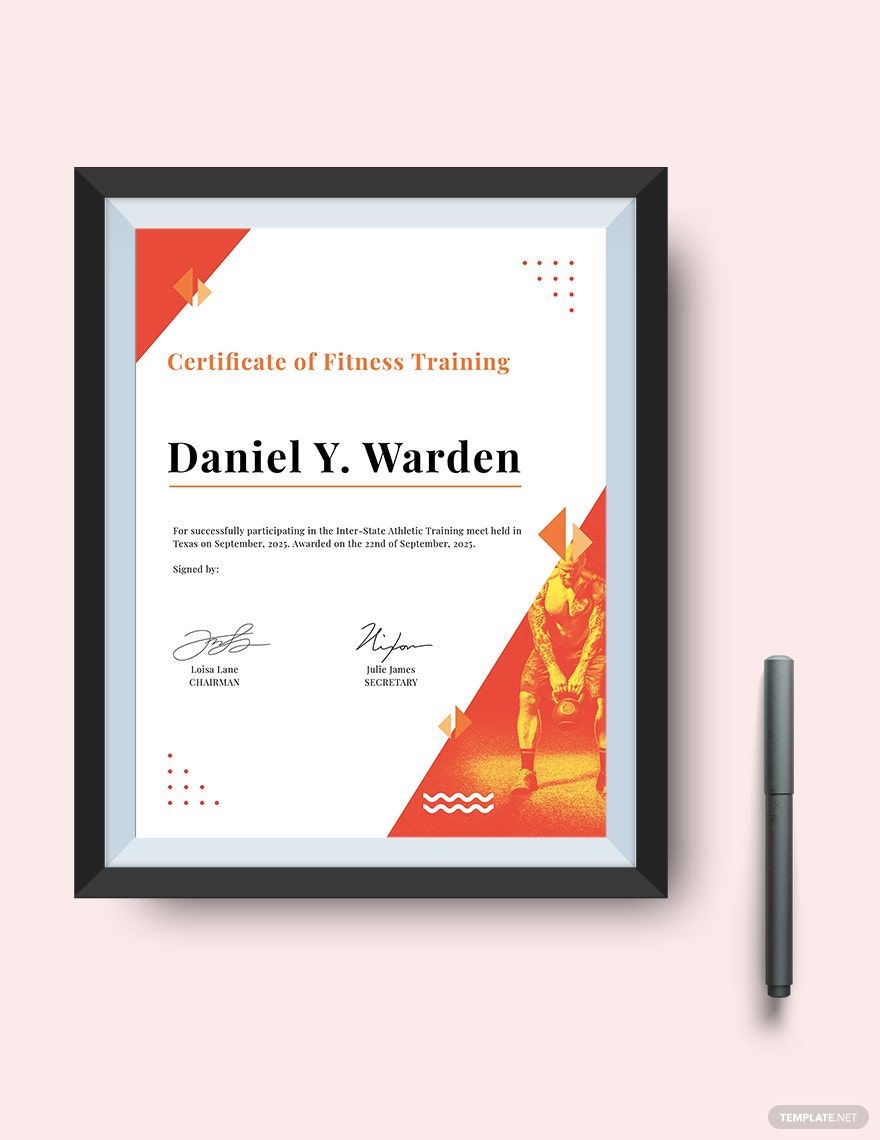 Free Fitness Training Certificate Template