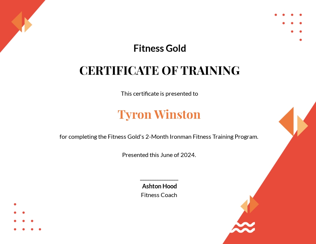 Fitness Certificate Templates in Microsoft Word (DOC) | Template.net