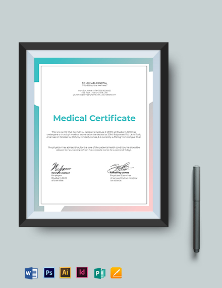 medical certificate template for absent