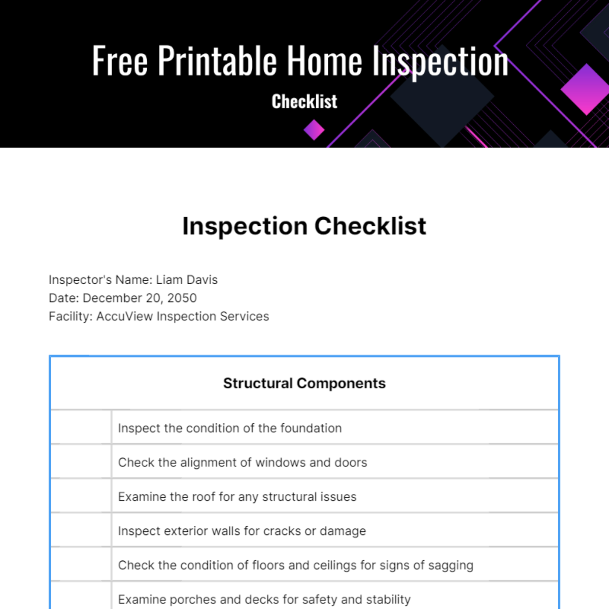 Printable Home Inspection Checklist Template - Edit Online & Download ...