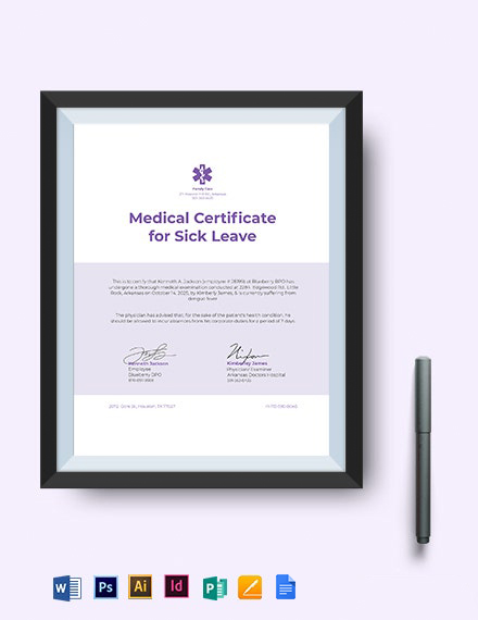 Medical Certificate Template For Leave Or Extension