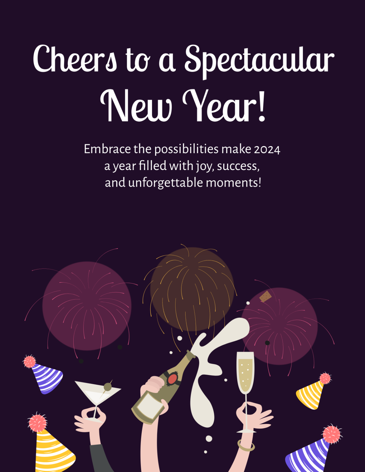 New Year Wishes Flyer Template