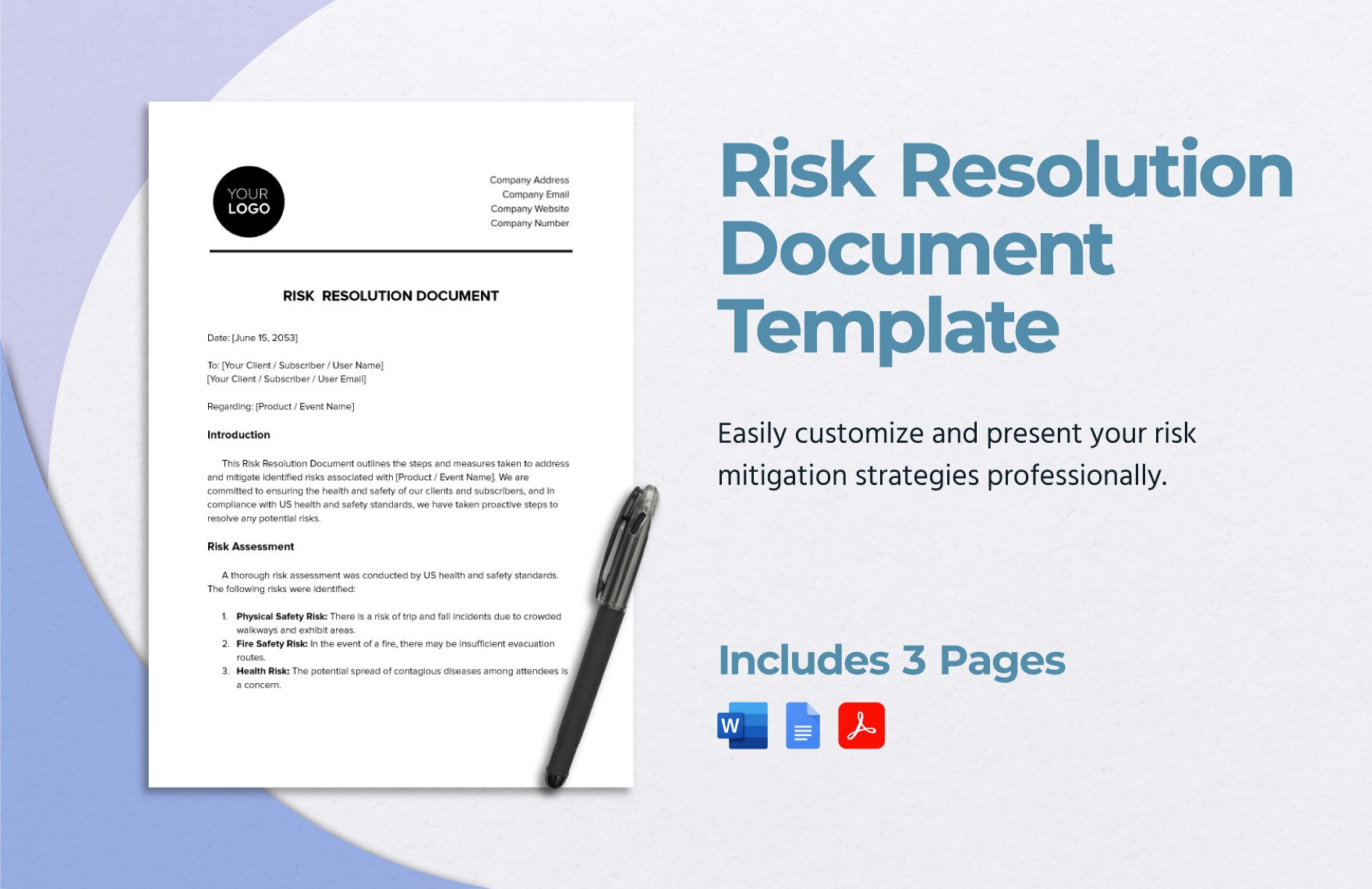 Risk Resolution Document Template