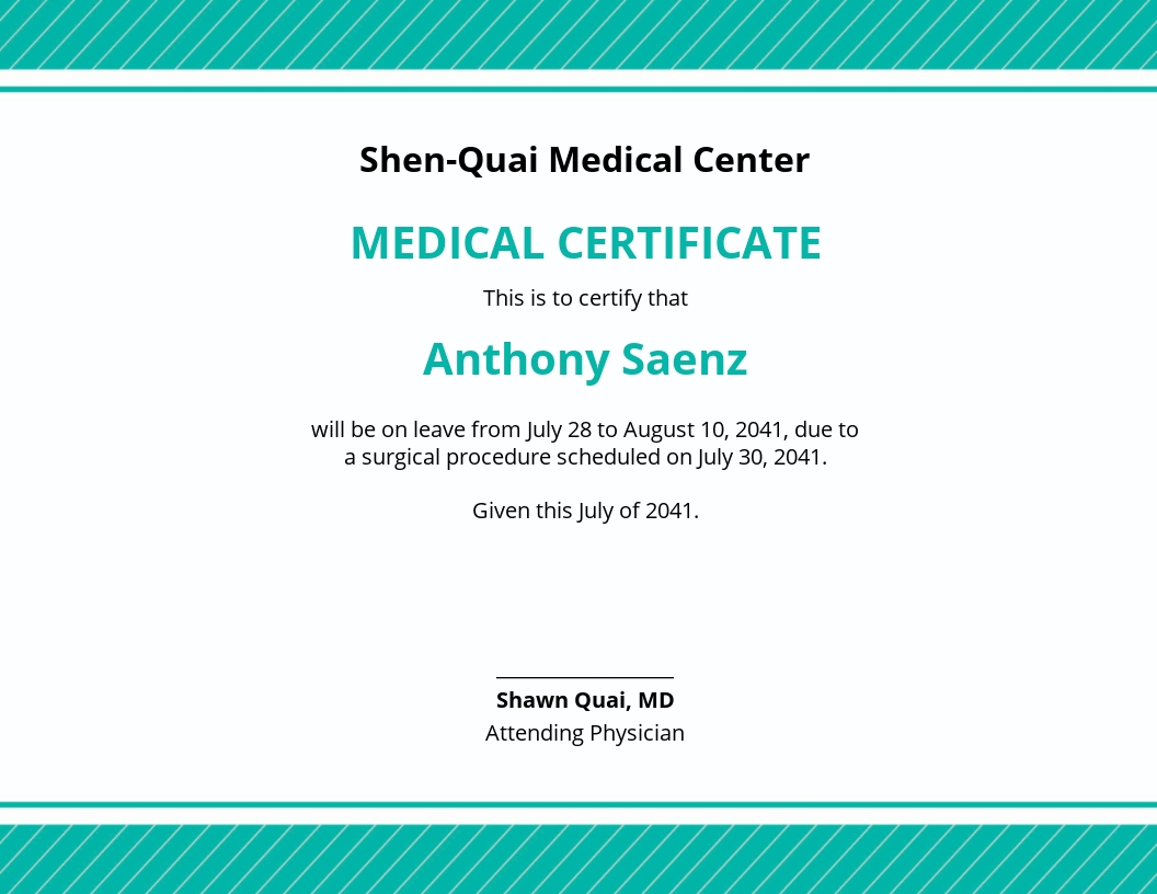 Download 12+ Medical Leave Certificate Templates - Microsoft Word (DOC ...