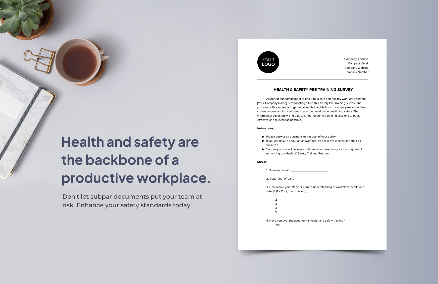 Health & Safety Pre-Training Survey Template