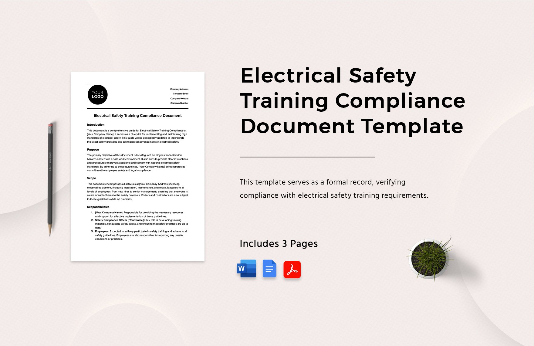 Electrical Safety Training Compliance Document Template in Word, Google Docs, PDF