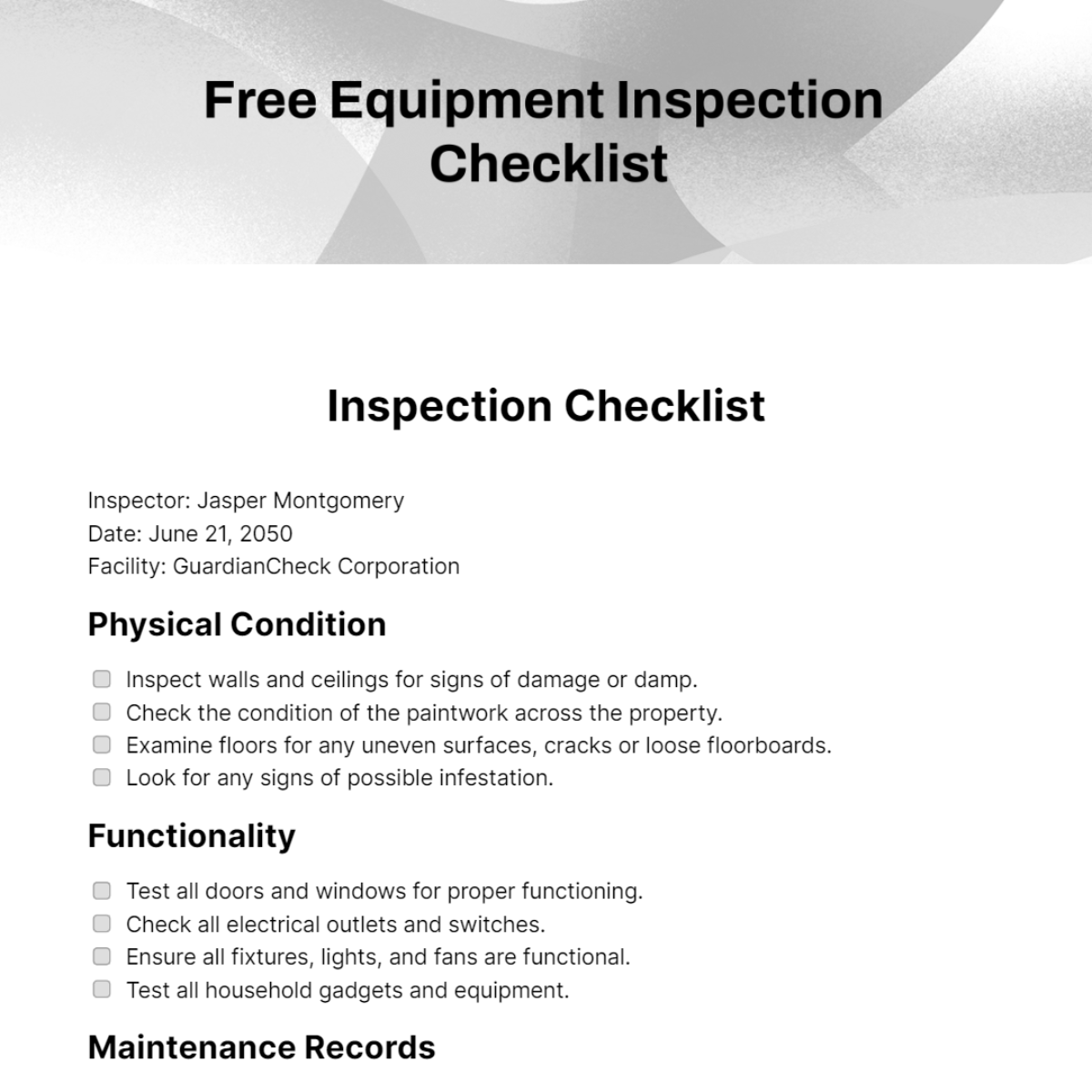 FREE Inspection Checklist Templates & Examples Edit Online & Download