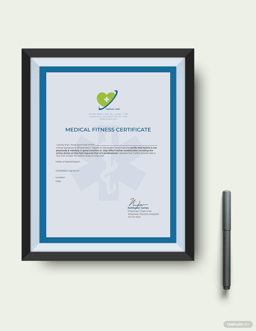 Not Fit to Work Medical Certificate Template