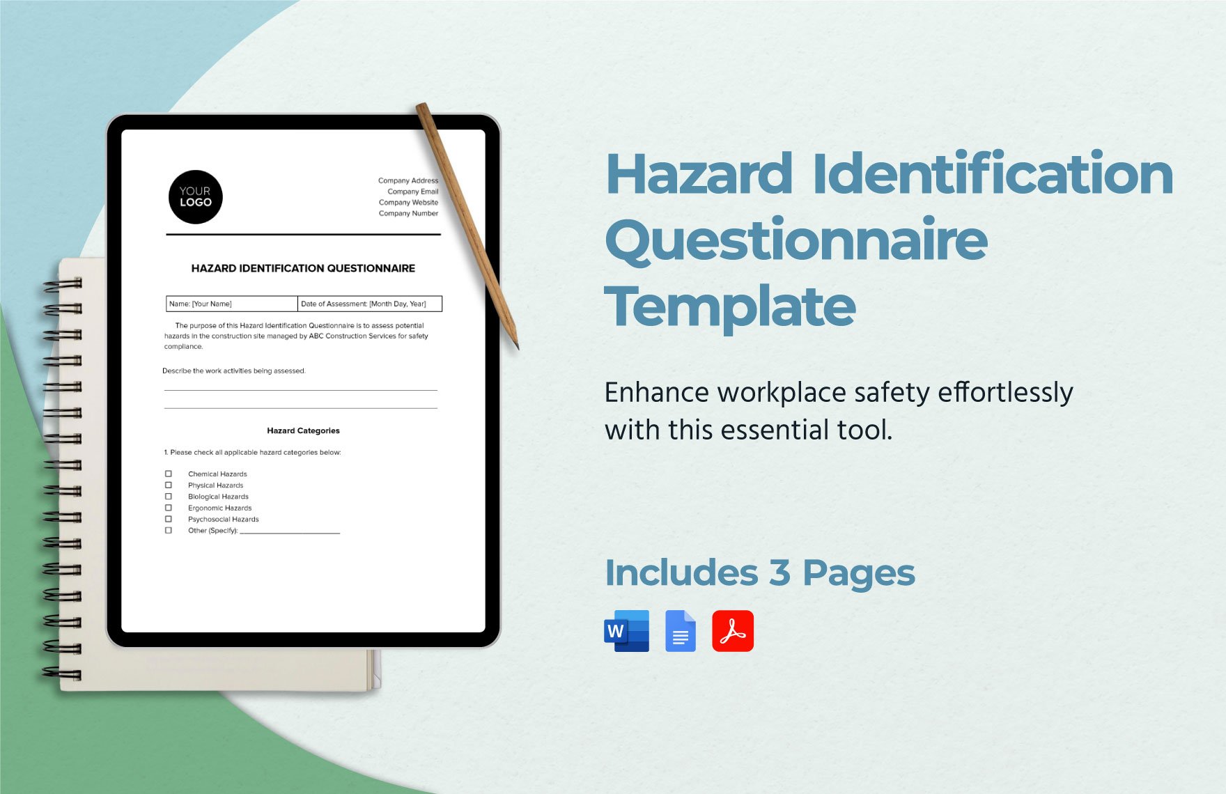 Hazard Identification Questionnaire Template in Word, Google Docs, PDF