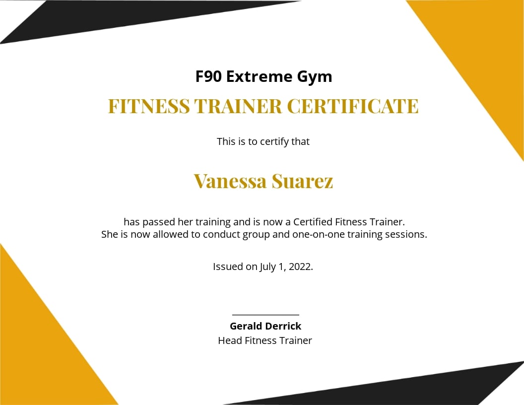 18+ FREE Fitness Certificate Templates [Customize & Download