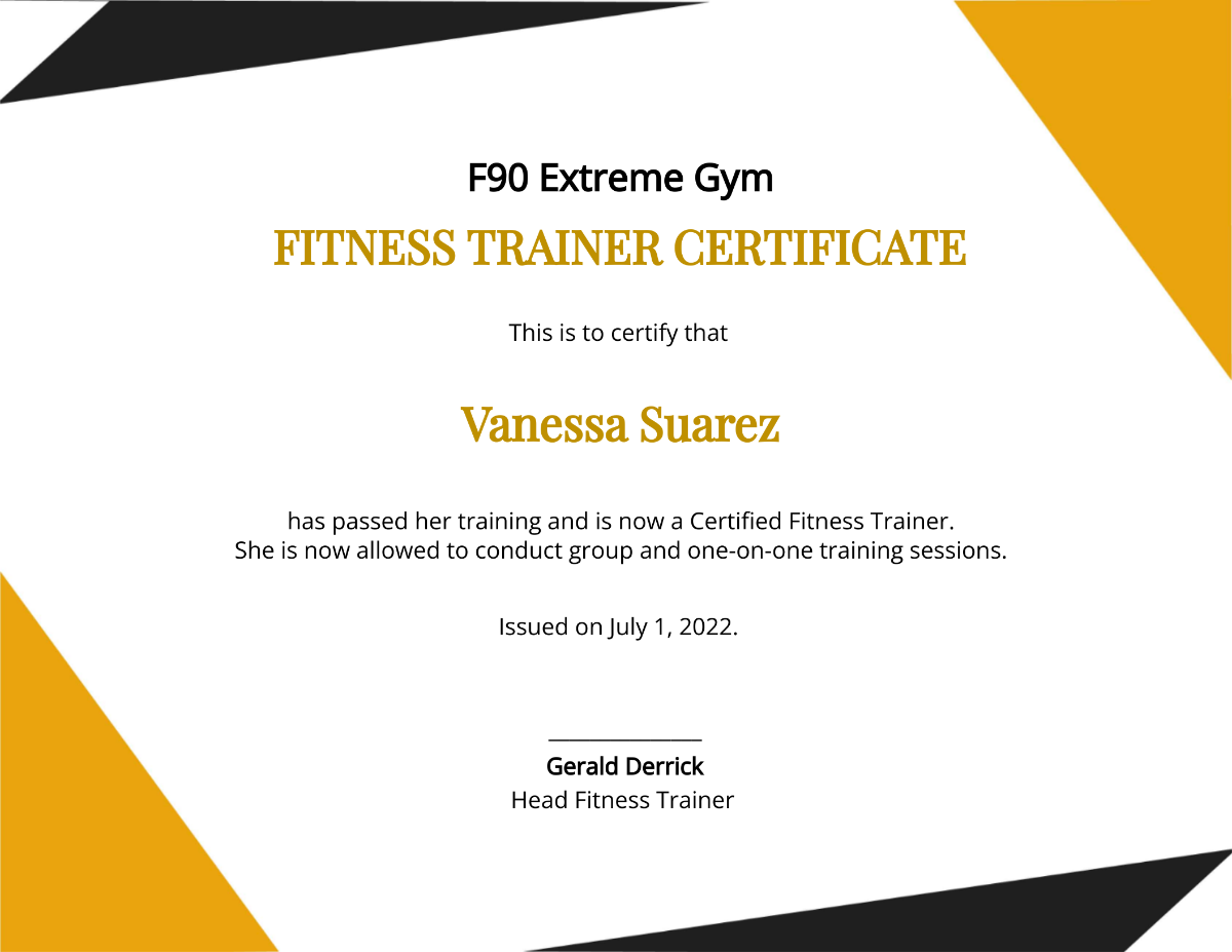Free Personal Fitness Trainer Certificate