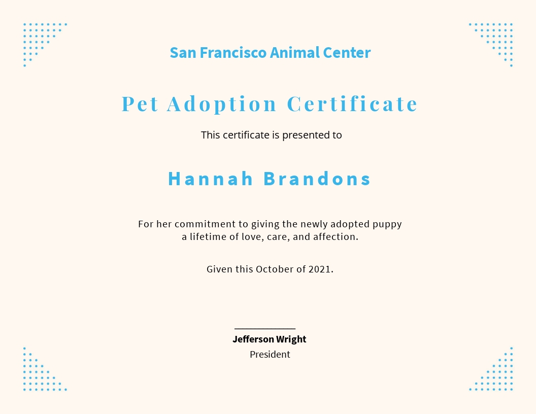 18+ FREE Pet Certificate Templates [Customize & Download]