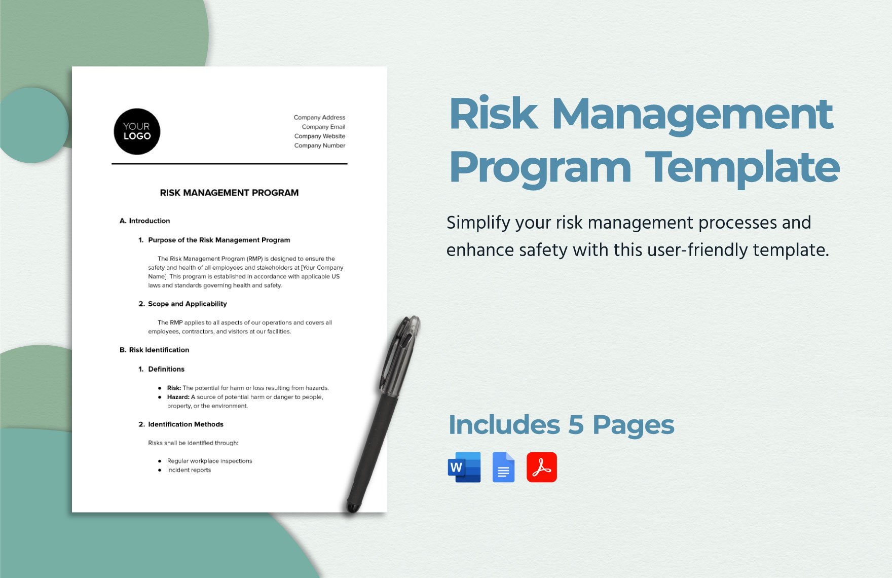 Risk Management Program Template