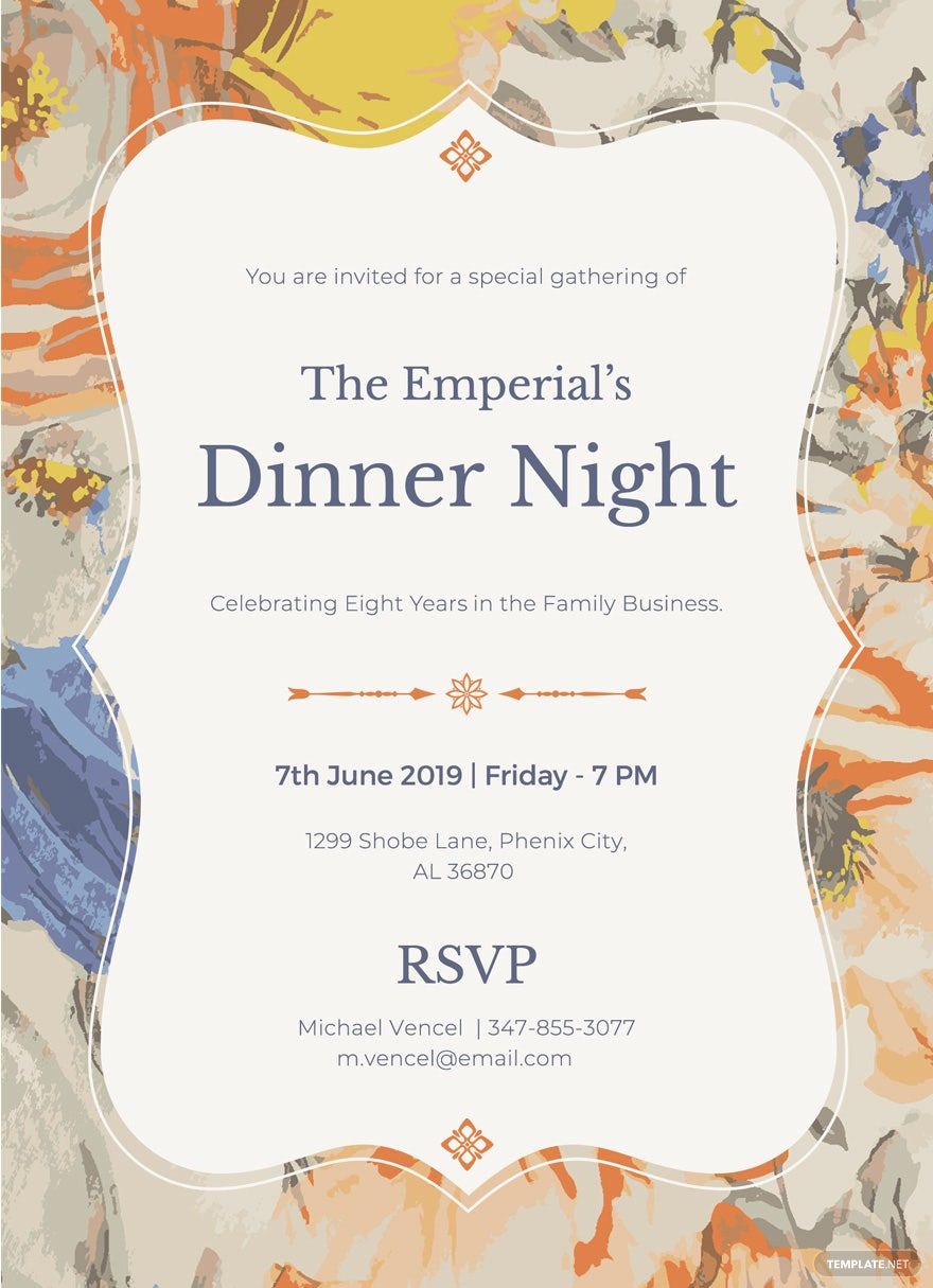 simple formal dinner invitation template - google docs