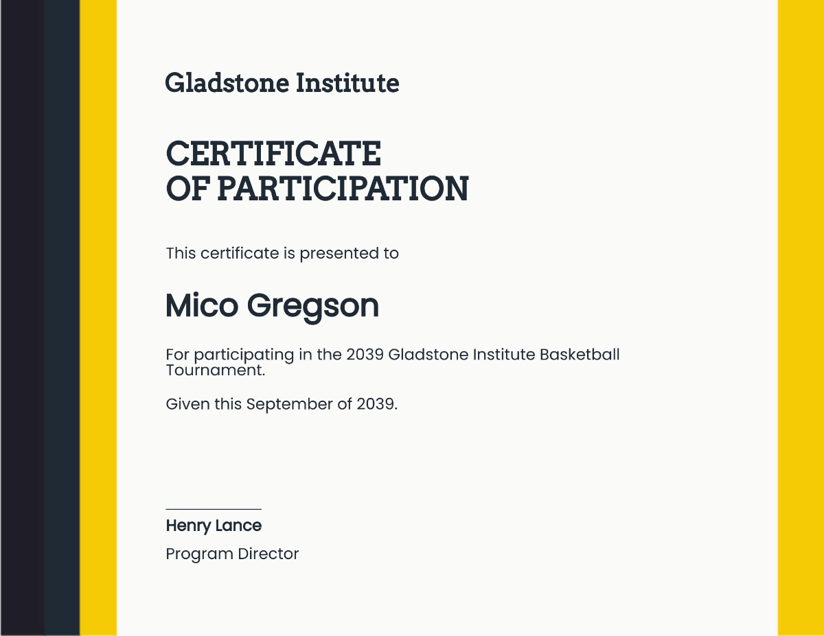 Printable Basketball Certificate Template