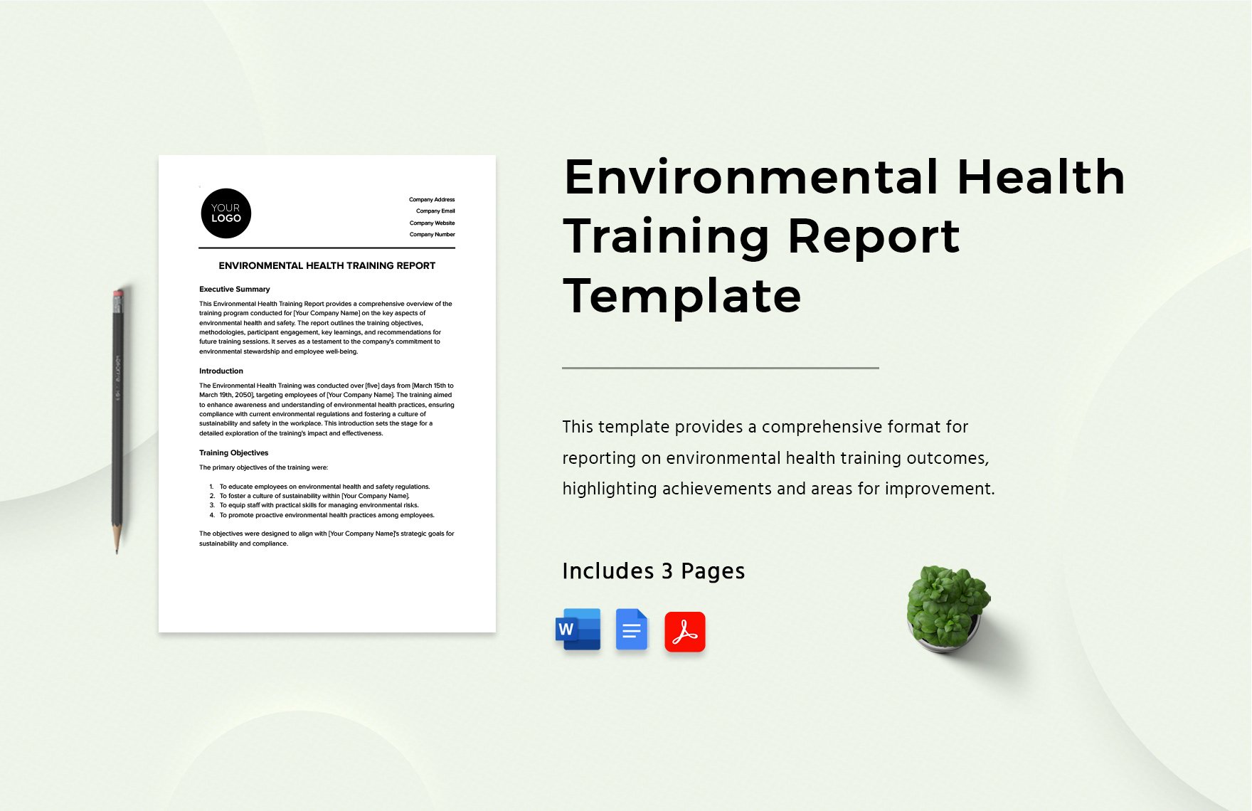 Environmental Health Training Report Template