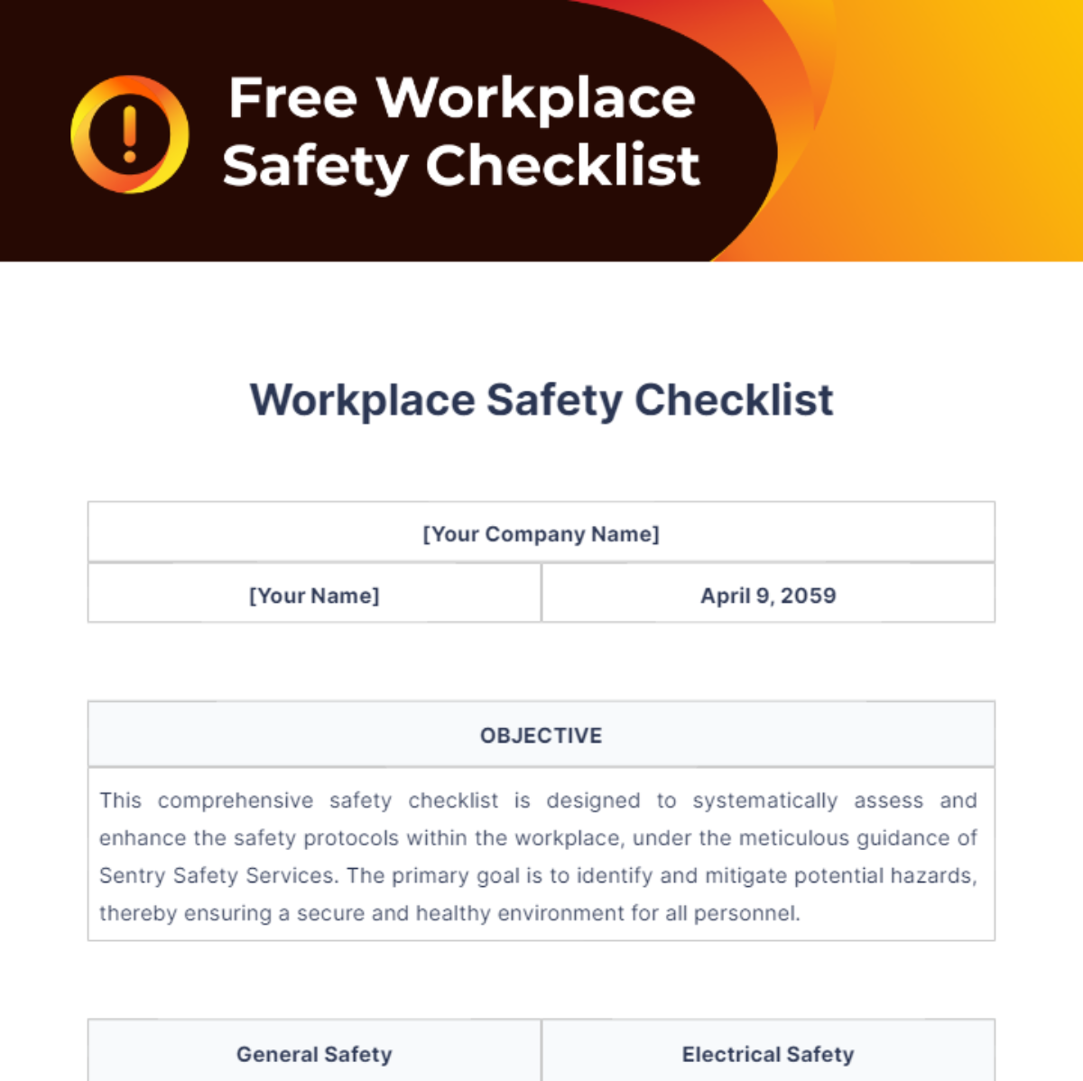 Workplace Safety Checklist Template Edit Online Download Example 