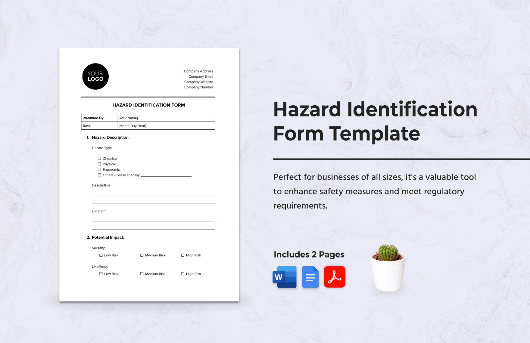 Hazard Identification Form Template in Word, Google Docs, PDF