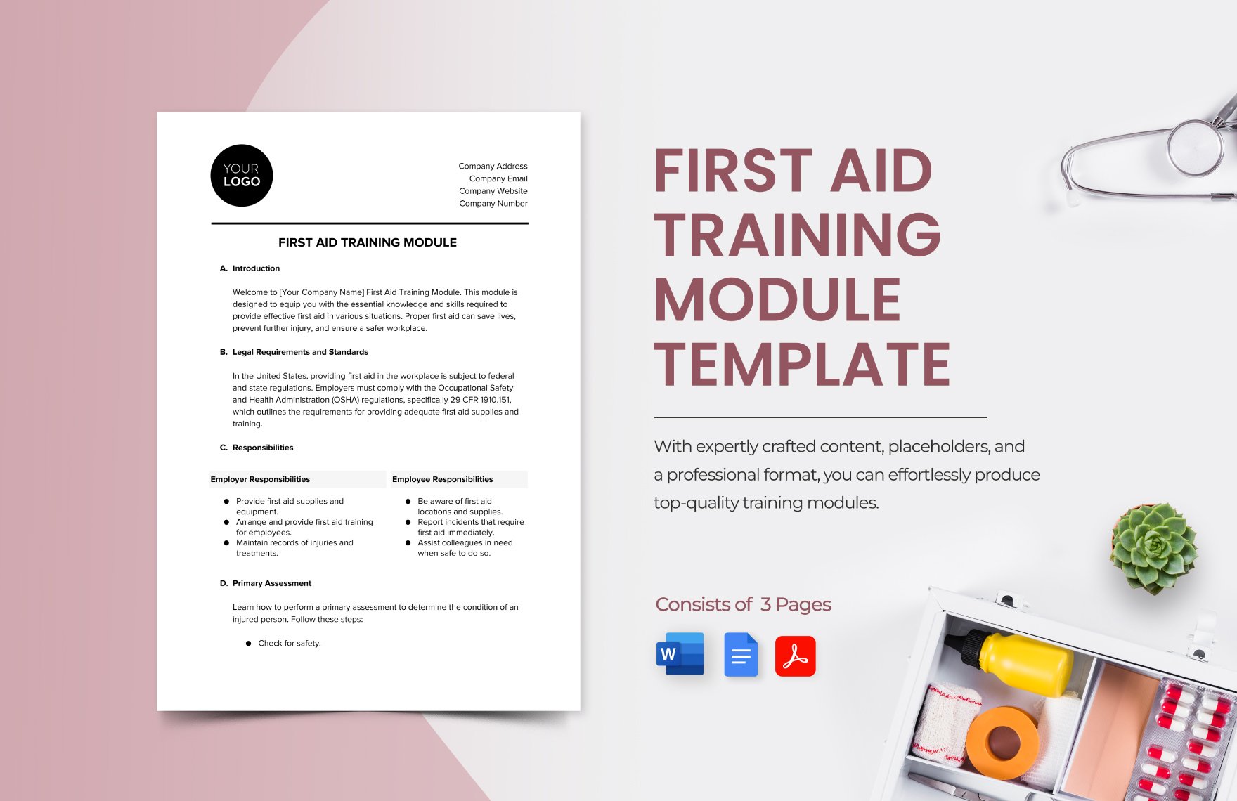 First Aid Training Module Template