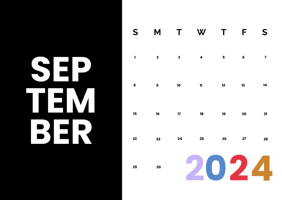 September Calendar 2024 Template