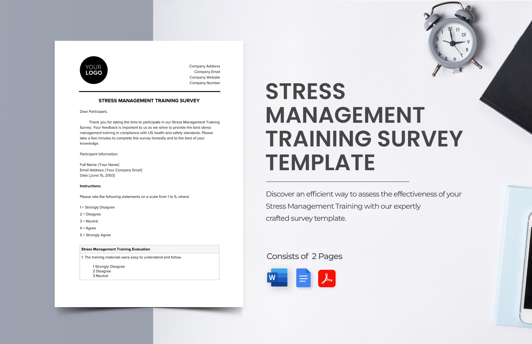 Stress Management Training Survey Template