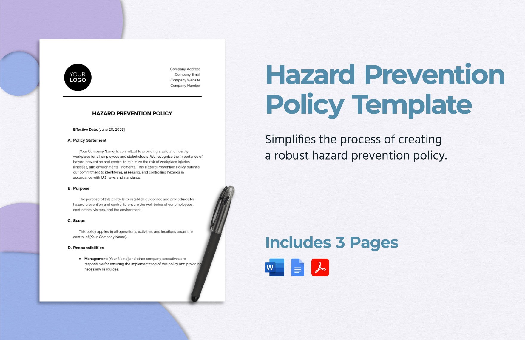 Hazard Prevention Policy Template