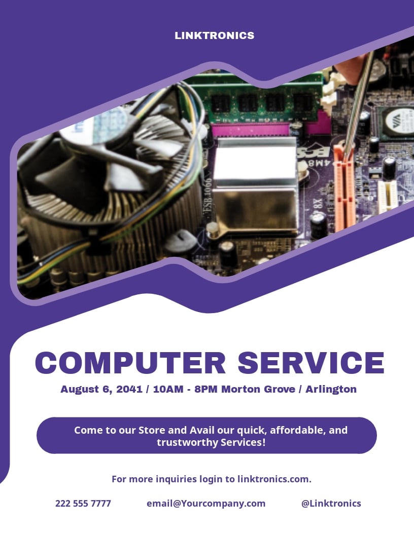 Computer Repair Services Flyer Template - Illustrator, InDesign Pertaining To Computer Repair Flyer Word Template