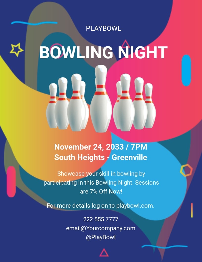 Bowling Flyers Templates Free