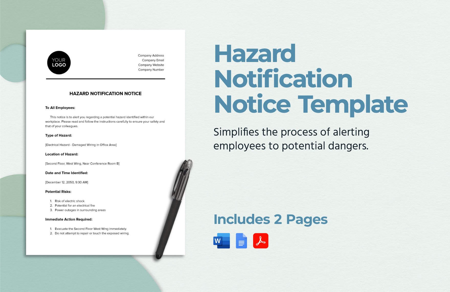 Hazard Notification Notice Template