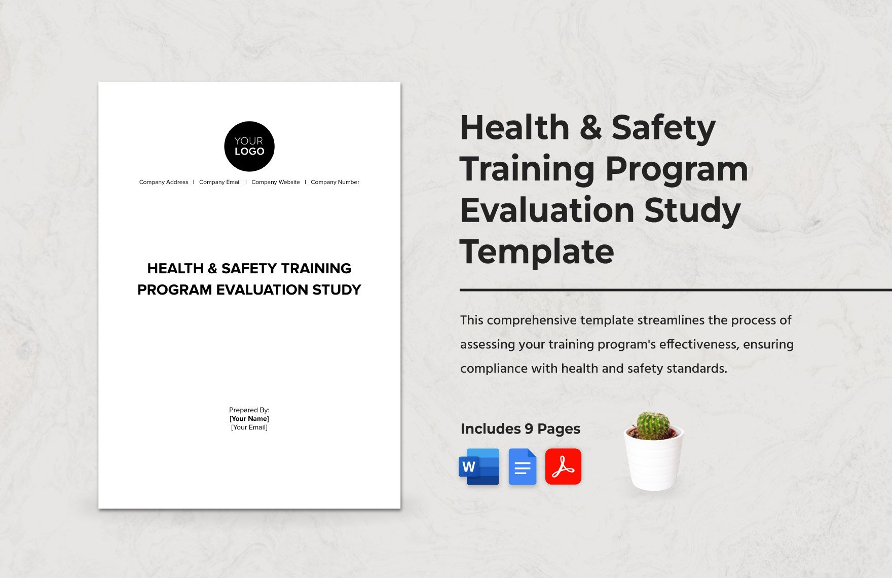 Health & Safety Training Program Evaluation Study Template in Word, Google Docs, PDF