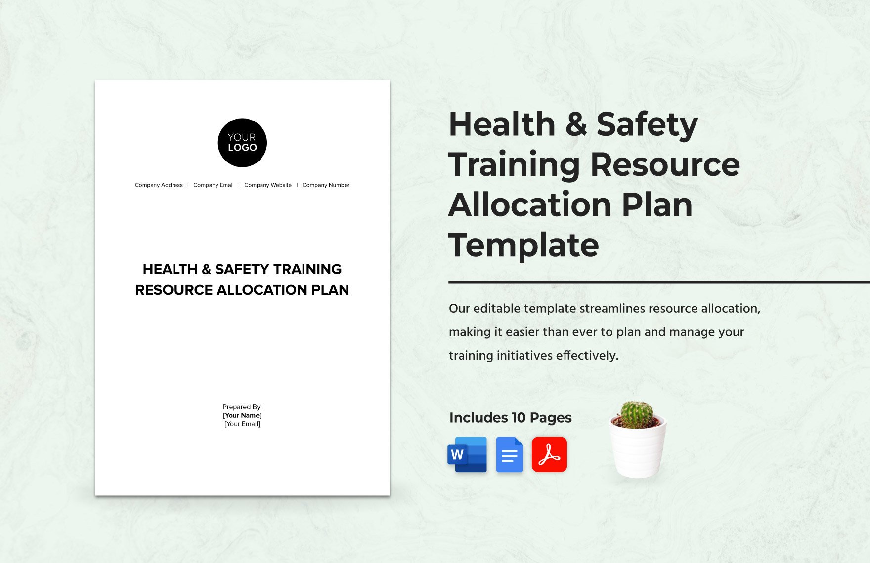 Health & Safety Training Resource Allocation Plan Template in Word, Google Docs, PDF