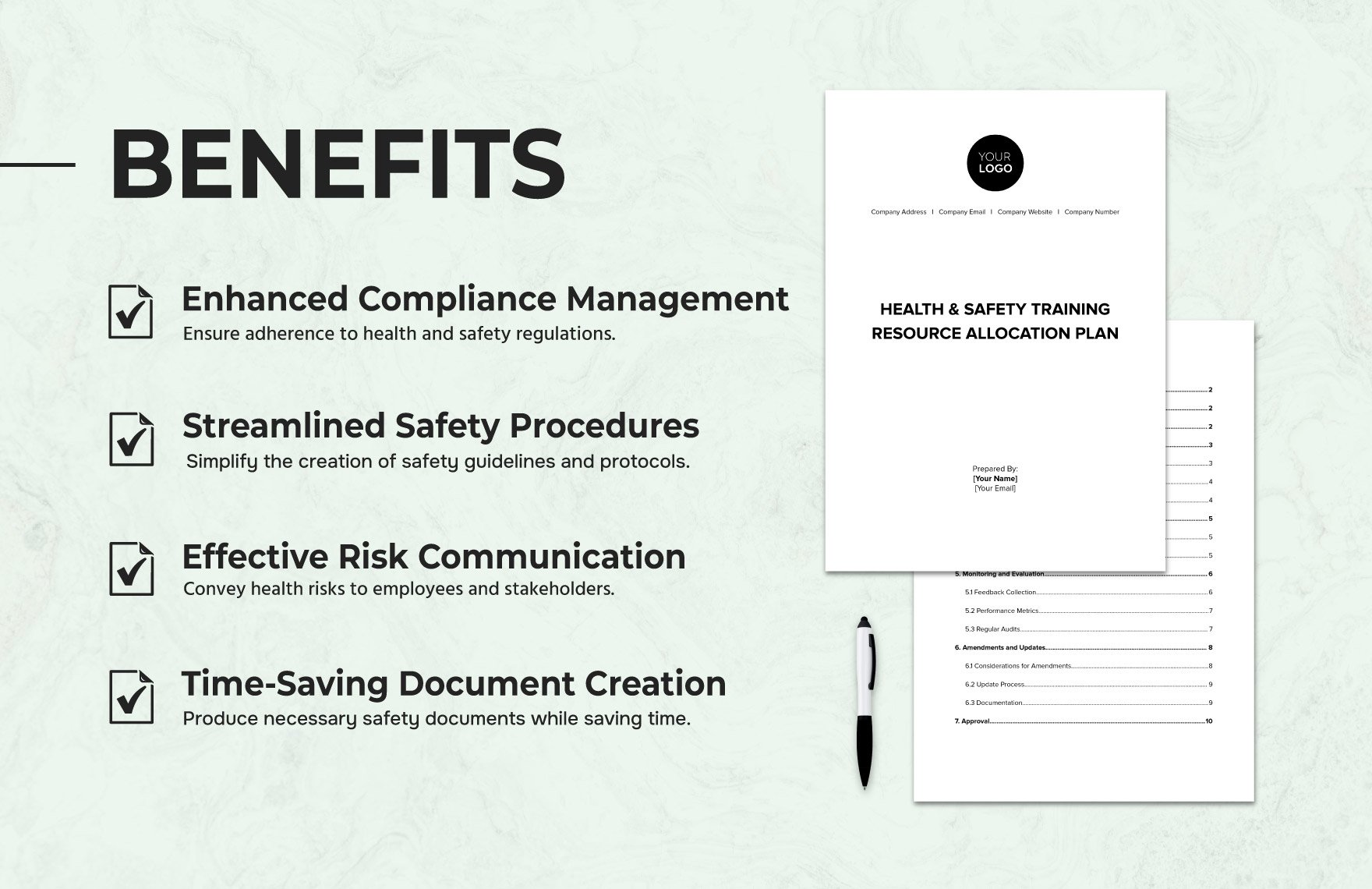 Health & Safety Training Resource Allocation Plan Template