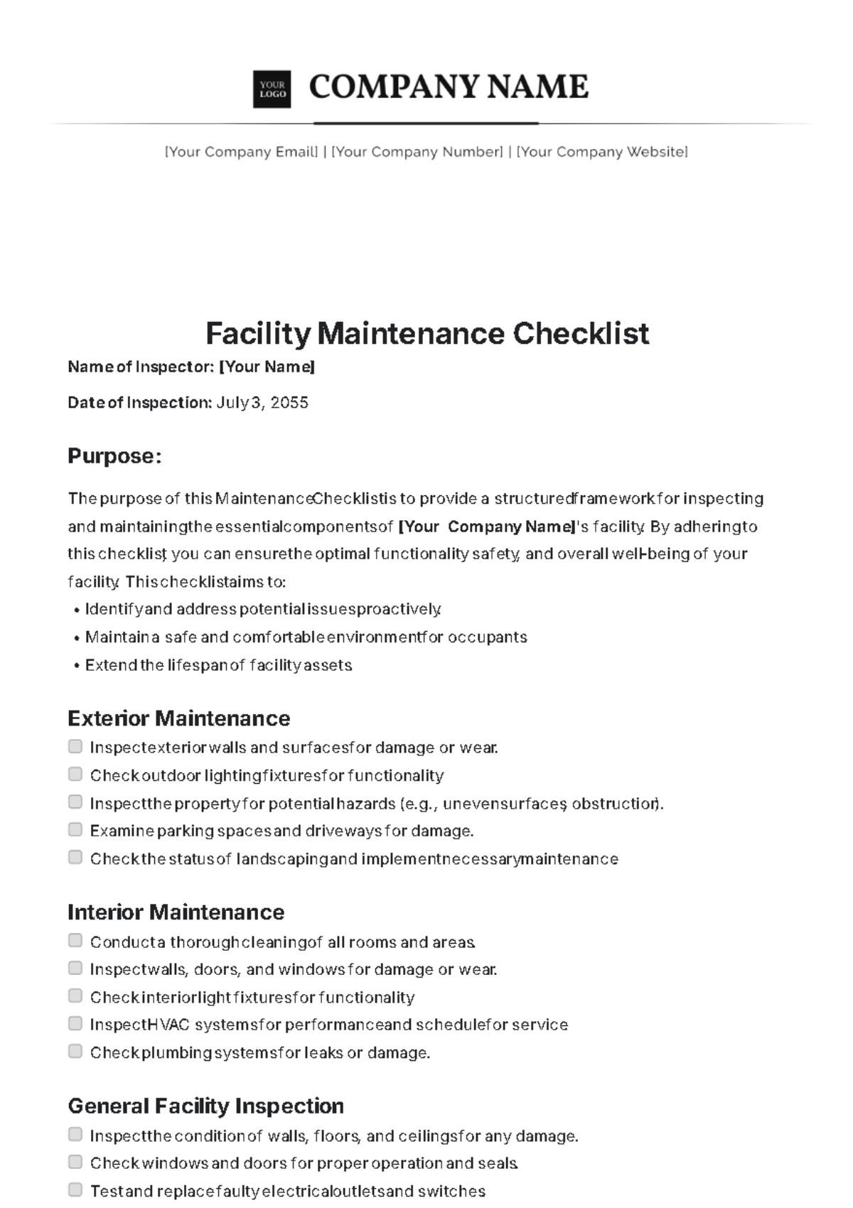 Free Battery Maintenance Checklist Template Edit Online Download Free Battery Maintenance Checklist Template Edit Online Download