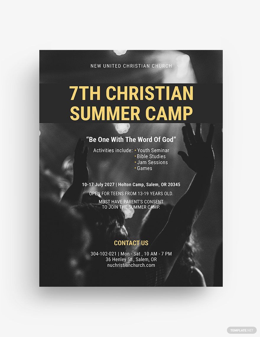 Christian Summer Camp Flyer Template