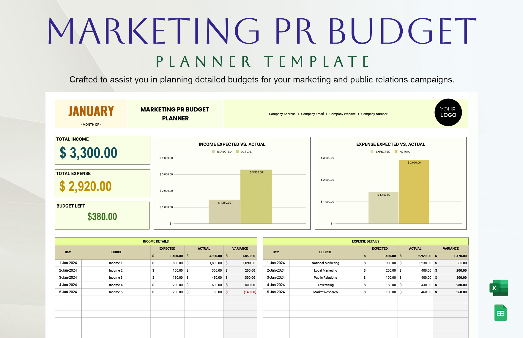 Contoh Content Planner Template